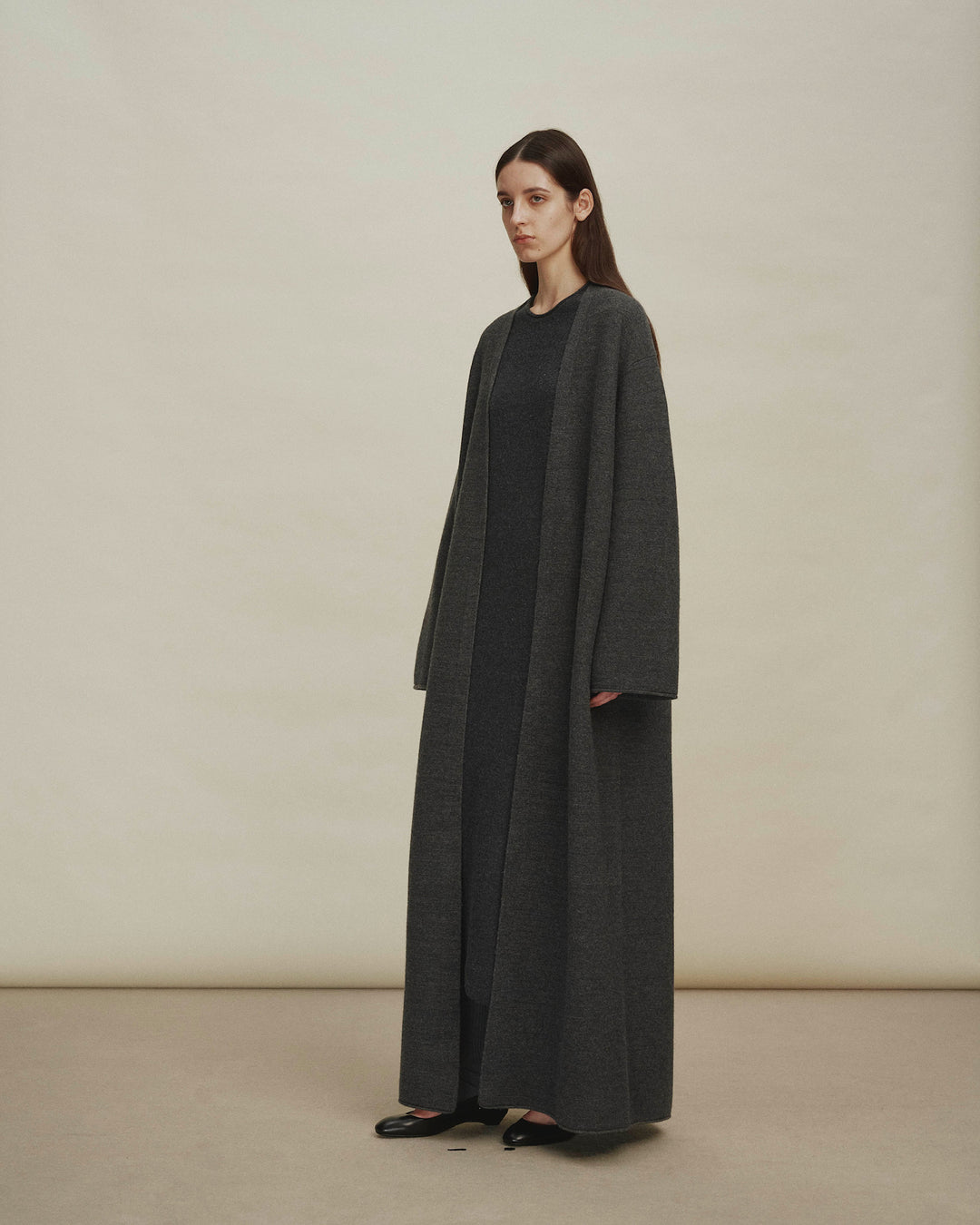 Wool Cashmere Blend Silhouette Coat