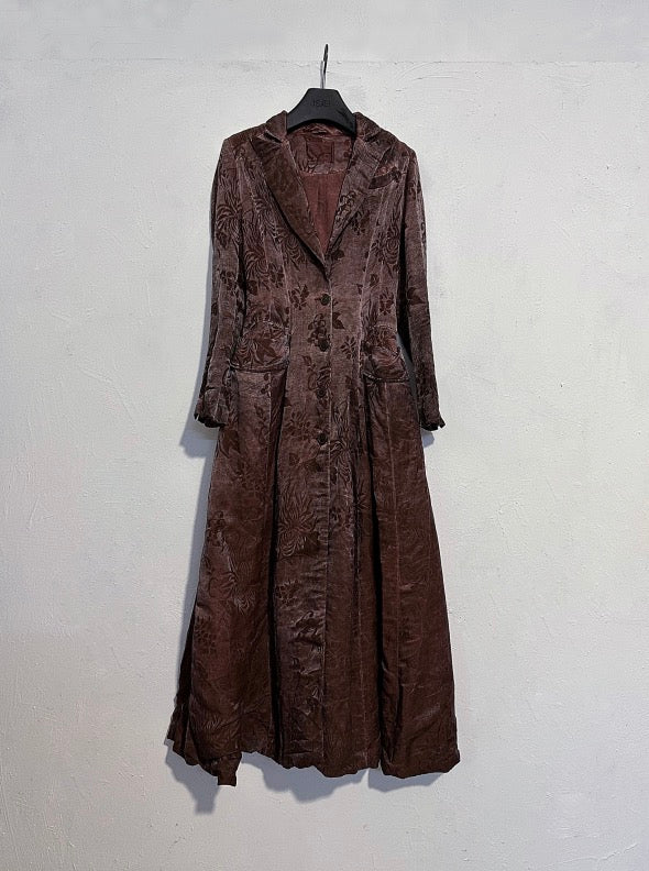 Potato Dye Vintage Floral Long Coat