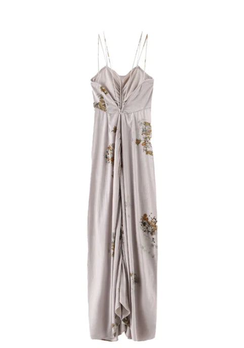 Velvet Chinese Medicine Print Volume Maxi Dress