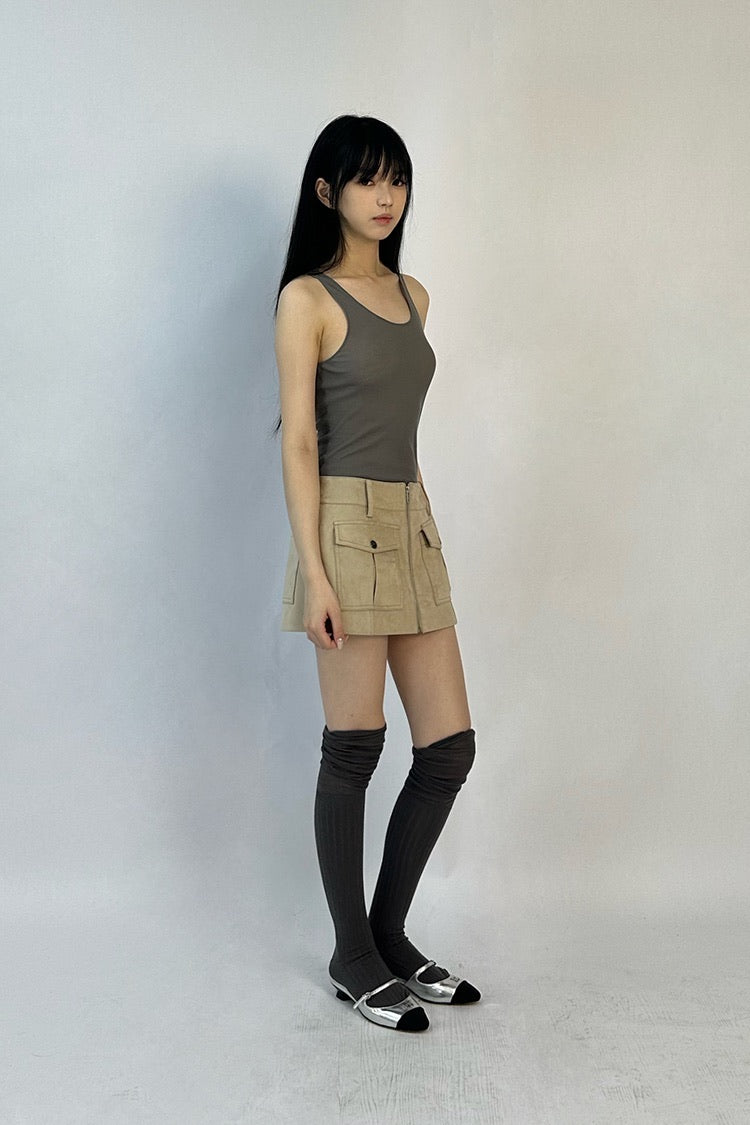 Bib Pockets Mini Cargo Skirt