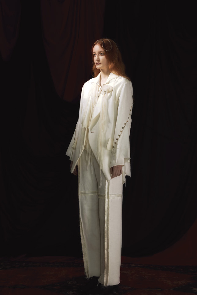 Cotton And Linen Doupion Silk Asymmetric Jacket