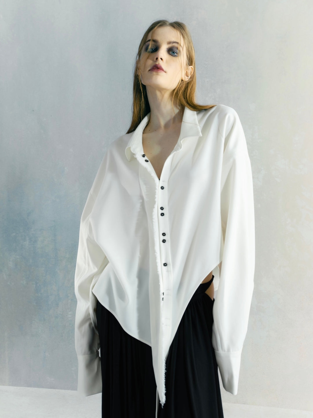 Asymmetric Ribbon Shirt