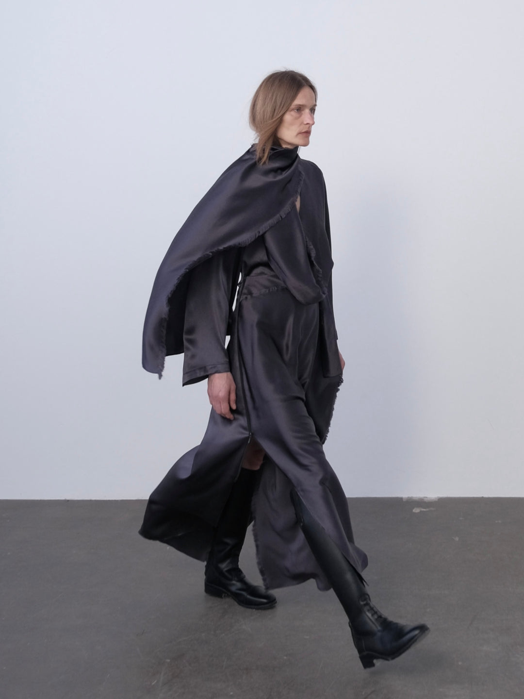 Silk Cape Long Coat