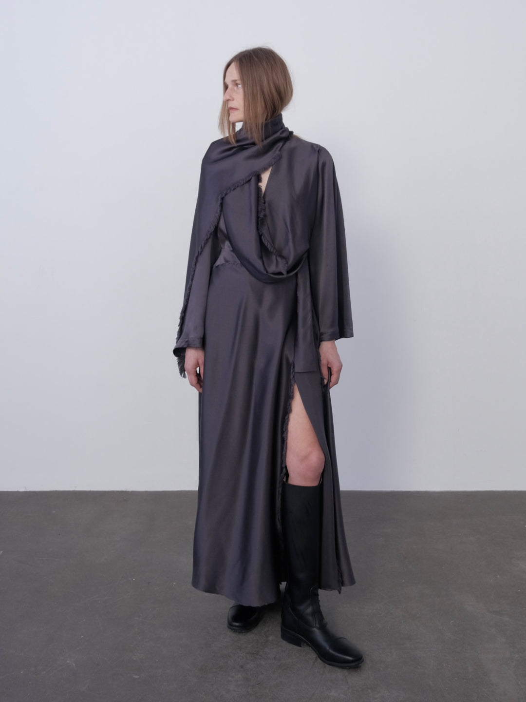 Silk Cape Long Coat