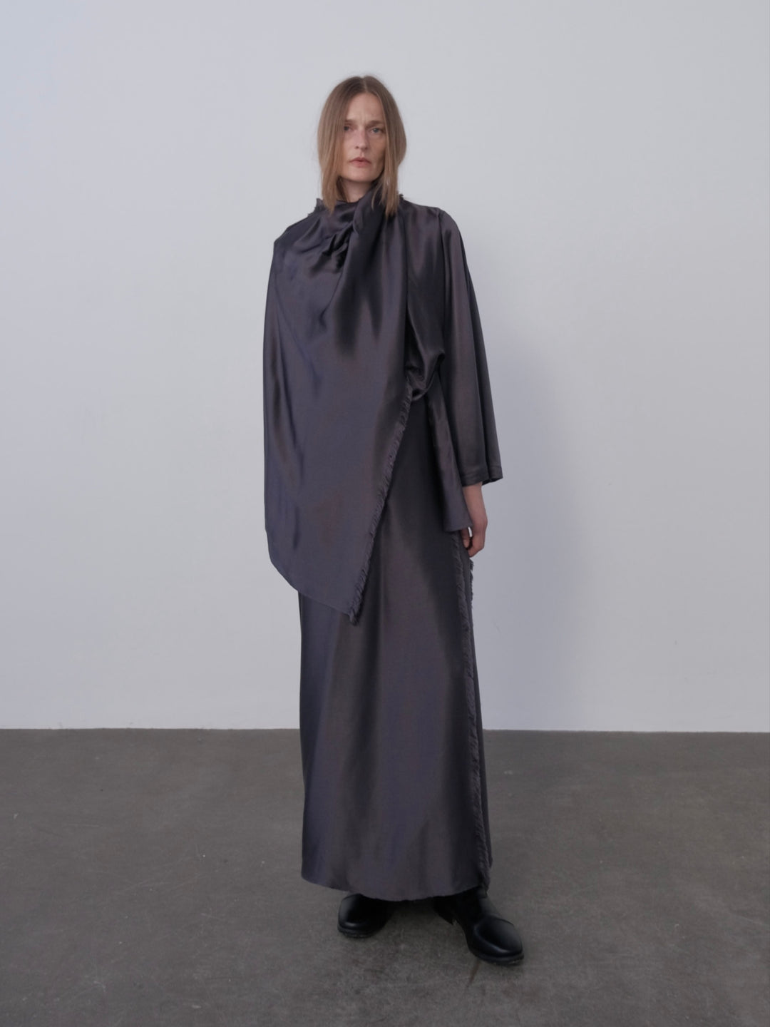 Silk Cape Long Coat