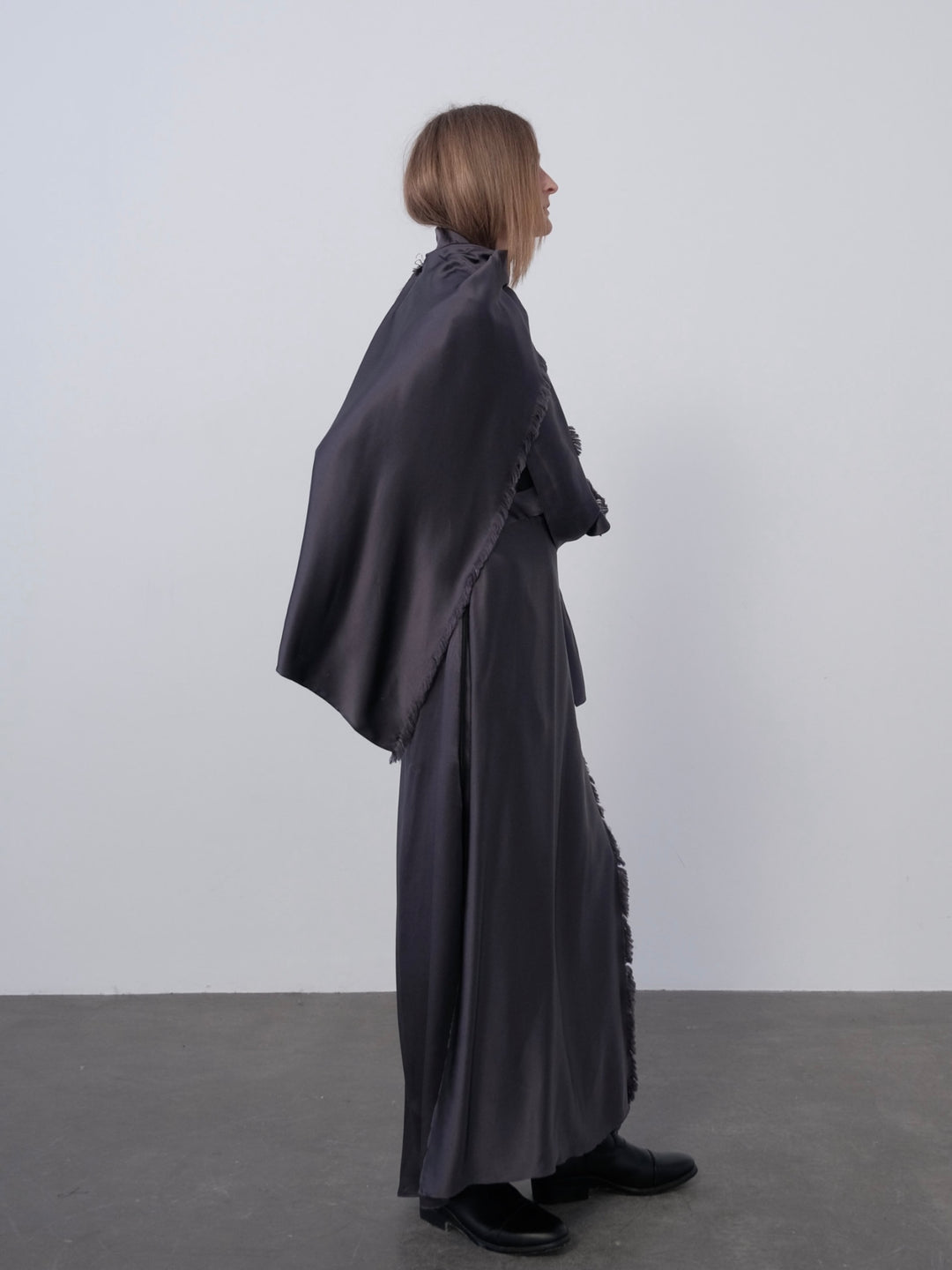 Silk Cape Long Coat