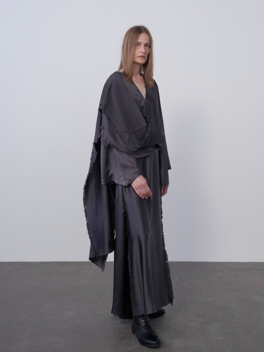 Silk Cape Long Coat