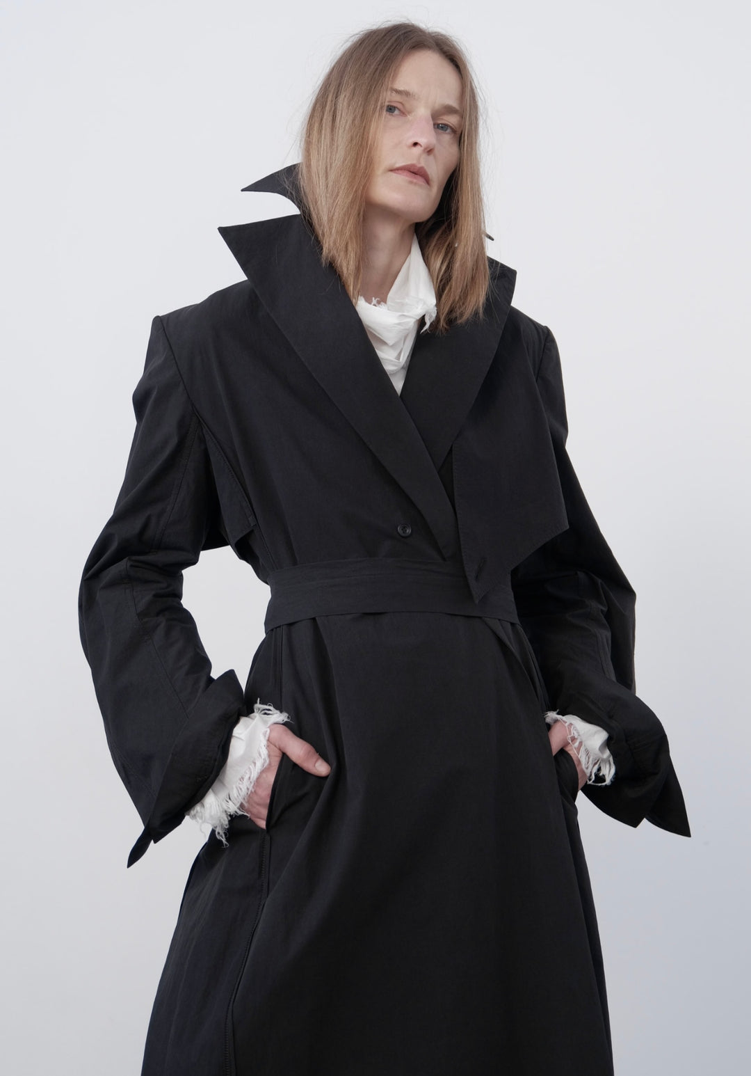 Lapel trench coat