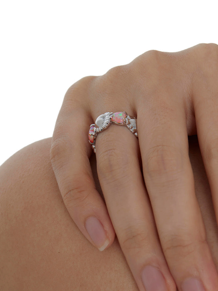 Pink Dream Opal Wreath Ring