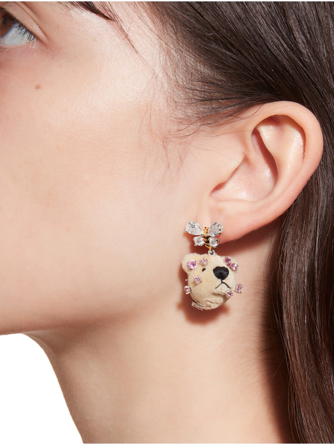 Bee Bear Head Earring