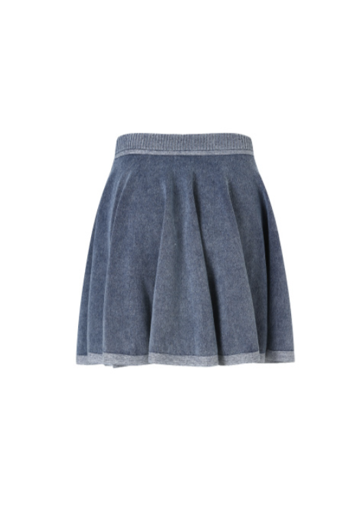 Knitted Denim Skirt