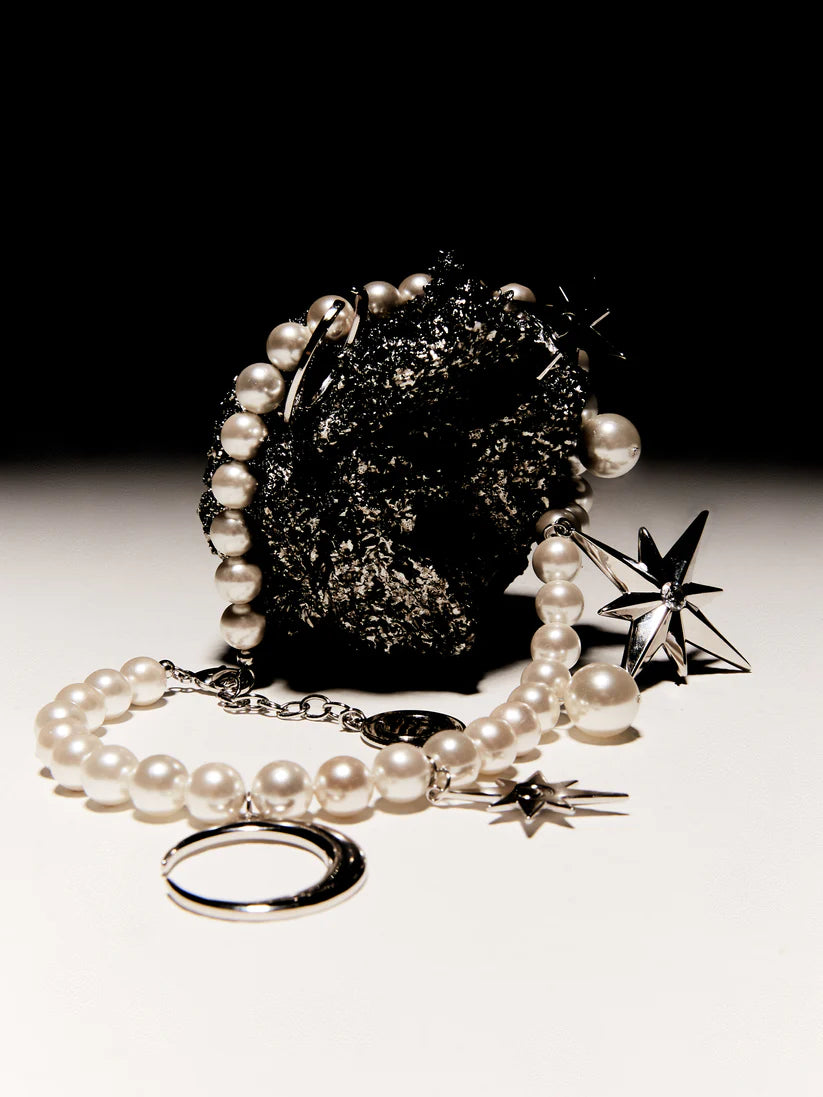 Sun, Moon and Star Pearl Necklace