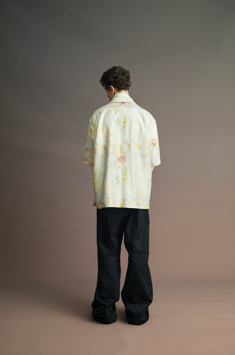 Dyed Silk Button Working Shirt